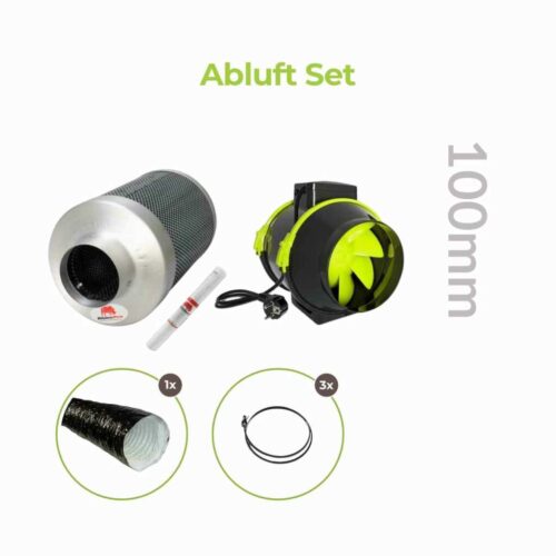 Growbox Abluft Set 100mm | 2-stufig | 145 und 187 m³/h