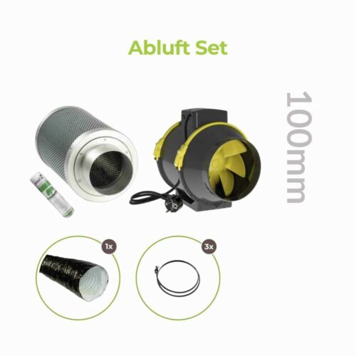 Growbox Abluft Set 100mm | 2-stufig | 145 und 187 m³/h