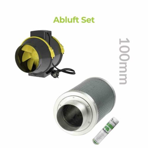 Abluft Set 100 mm | Aktivkohlefilter und Lüfter