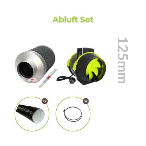 Growzelt Abluft Set 125mm | 2-stufig | 220 und 280 m³/h