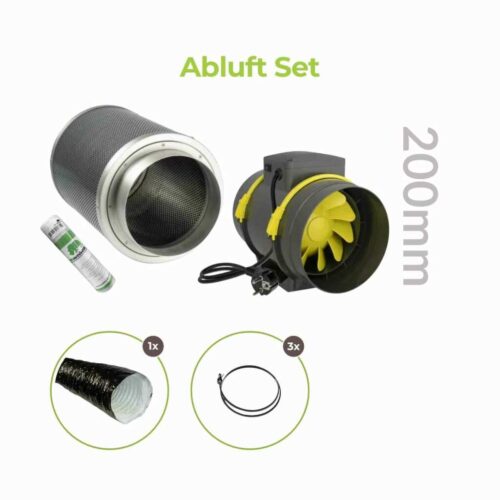 Growzelt Abluft Set 200mm | 2-stufig | 830 und 1040 m³/h