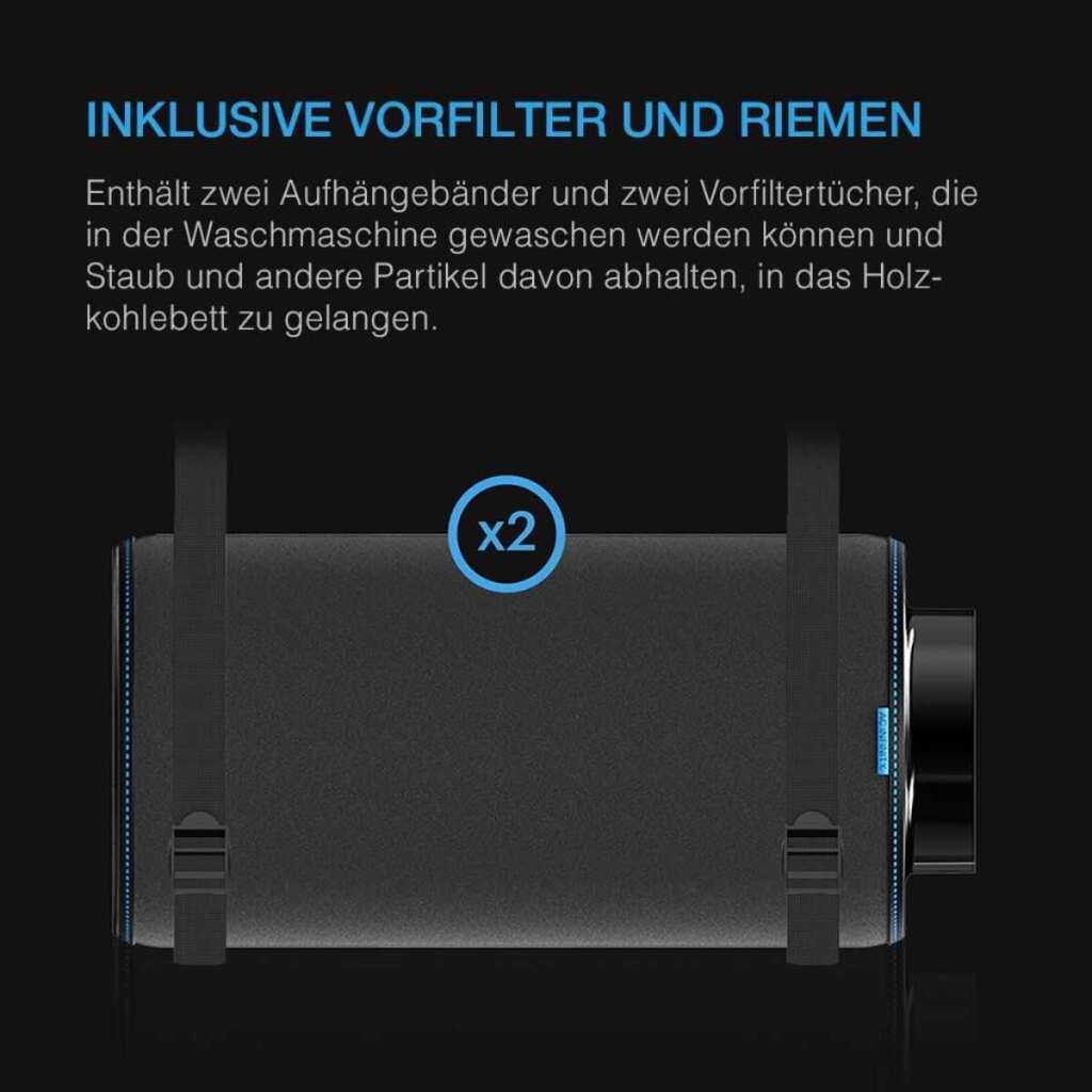 AC Infinity Aktivkohlefilter mit australischer Aktivkohle | Ø 100 mm | 357 m³/h – Bild 5