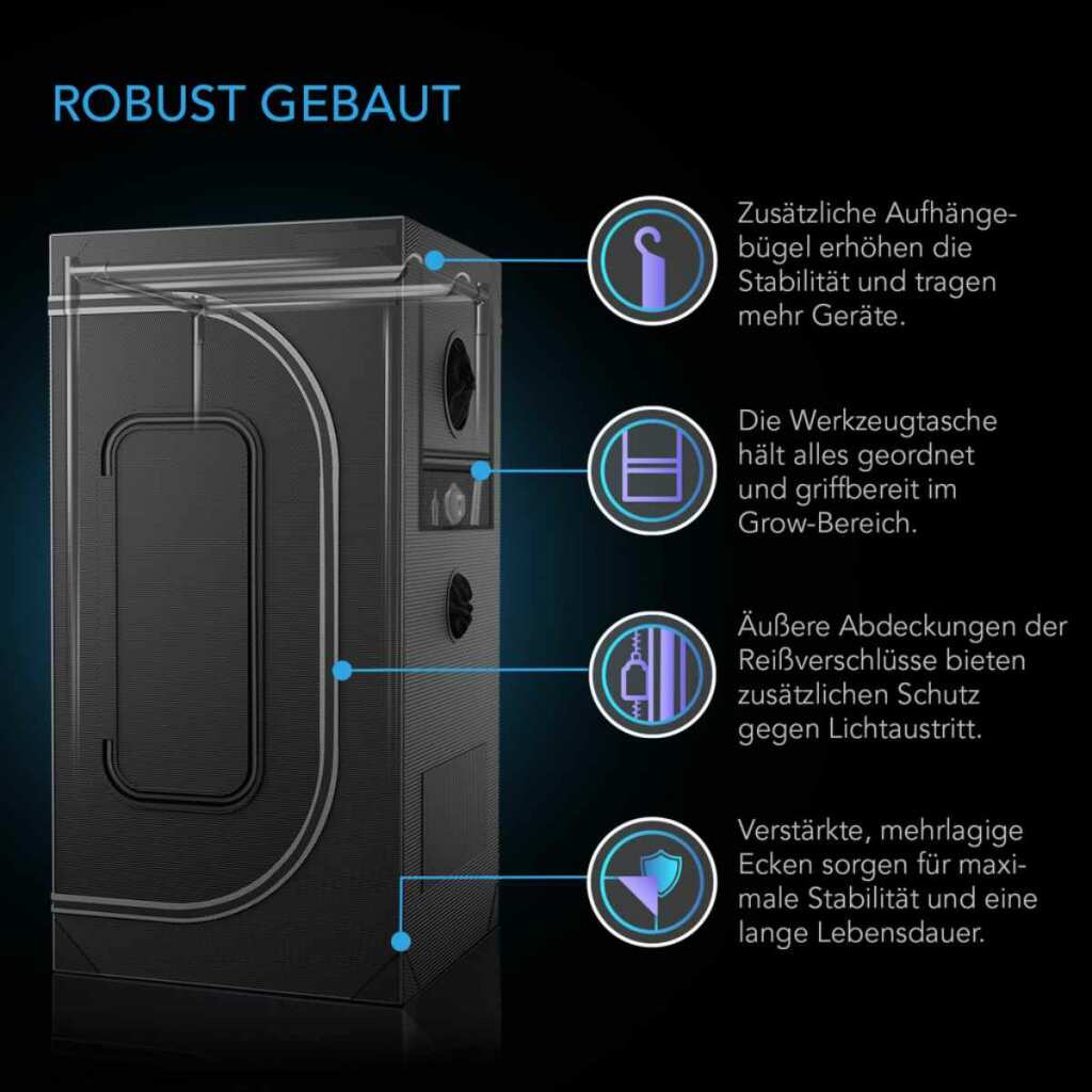 AC Infinity CLOUDLAB 866 | Advance Grow Zelt 150x150x200 cm – Bild 4