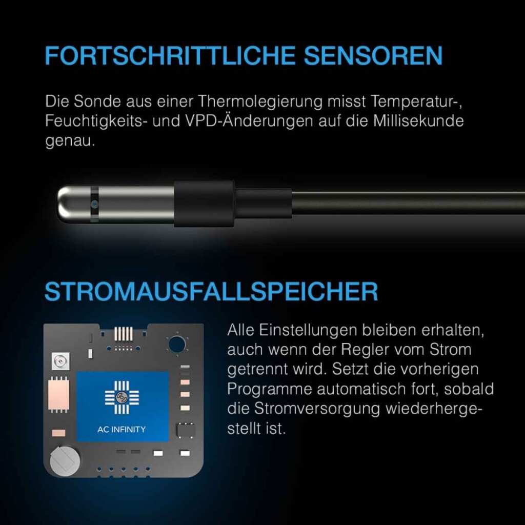 AC Infinity Controller-Sensor-Sonde | Klimasensor mit 50 cm Anschlusskabel – Bild 2