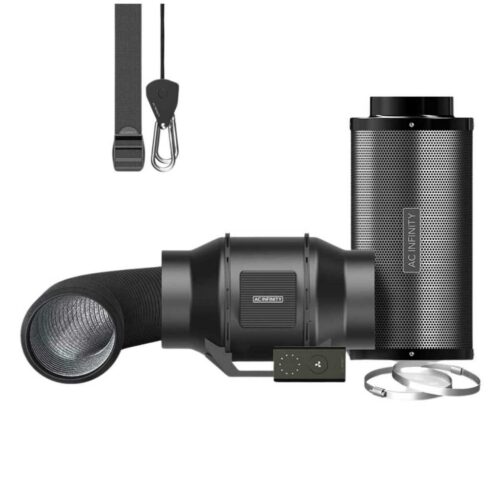 AC Infinity Luftfilter-Set Ø 150 mm | Inline-Ventilator mit Geschwindigkeitsregler und Aktivkohlefilter | 598 m³/h