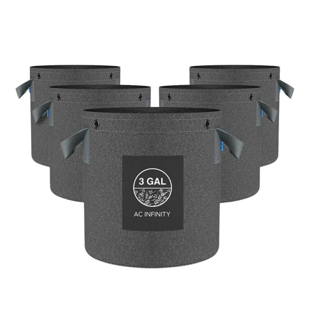 AC Infinity Hochbelastbare wiederverwendbare Stofftöpfe | 11 Liter | 5er-Pack