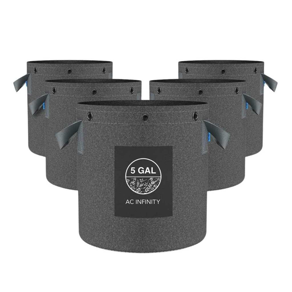 AC Infinity Hochbelastbare wiederverwendbare Stofftöpfe | 19 Liter | 5er-Pack