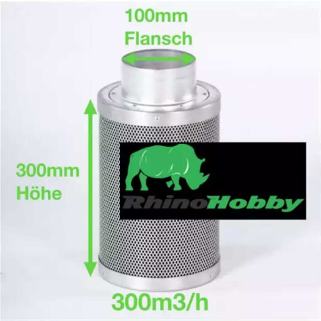 Aktivkohlefilter 100mm x 300mm | Rhino Hobby 225 | 100mm Flansch | 150 - 300m³/h – Bild 8