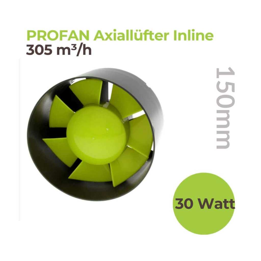 Lüfter Ø150mm | 275 m³/h | 30 Watt | Axiallüfter Inline | Garden Highpro – Bild 2