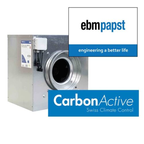 CarbonActive Ø160mm | 500 m³/h | 820 Pa | EC Rohrventilator Power Box EBM