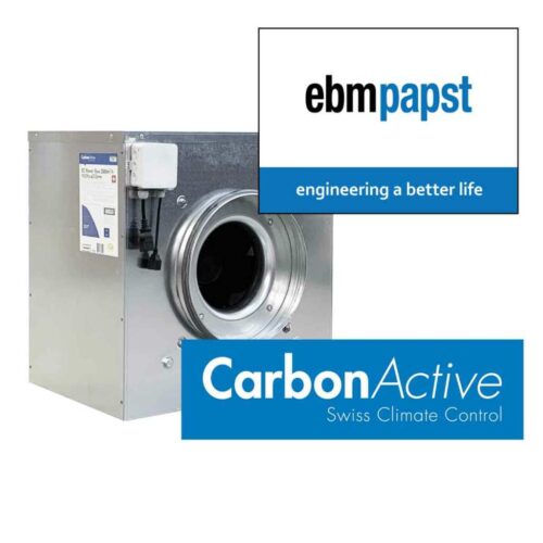 CarbonActive Ø160mm | 500 m³/h | 820 Pa | EC Rohrventilator Silent Box EBM
