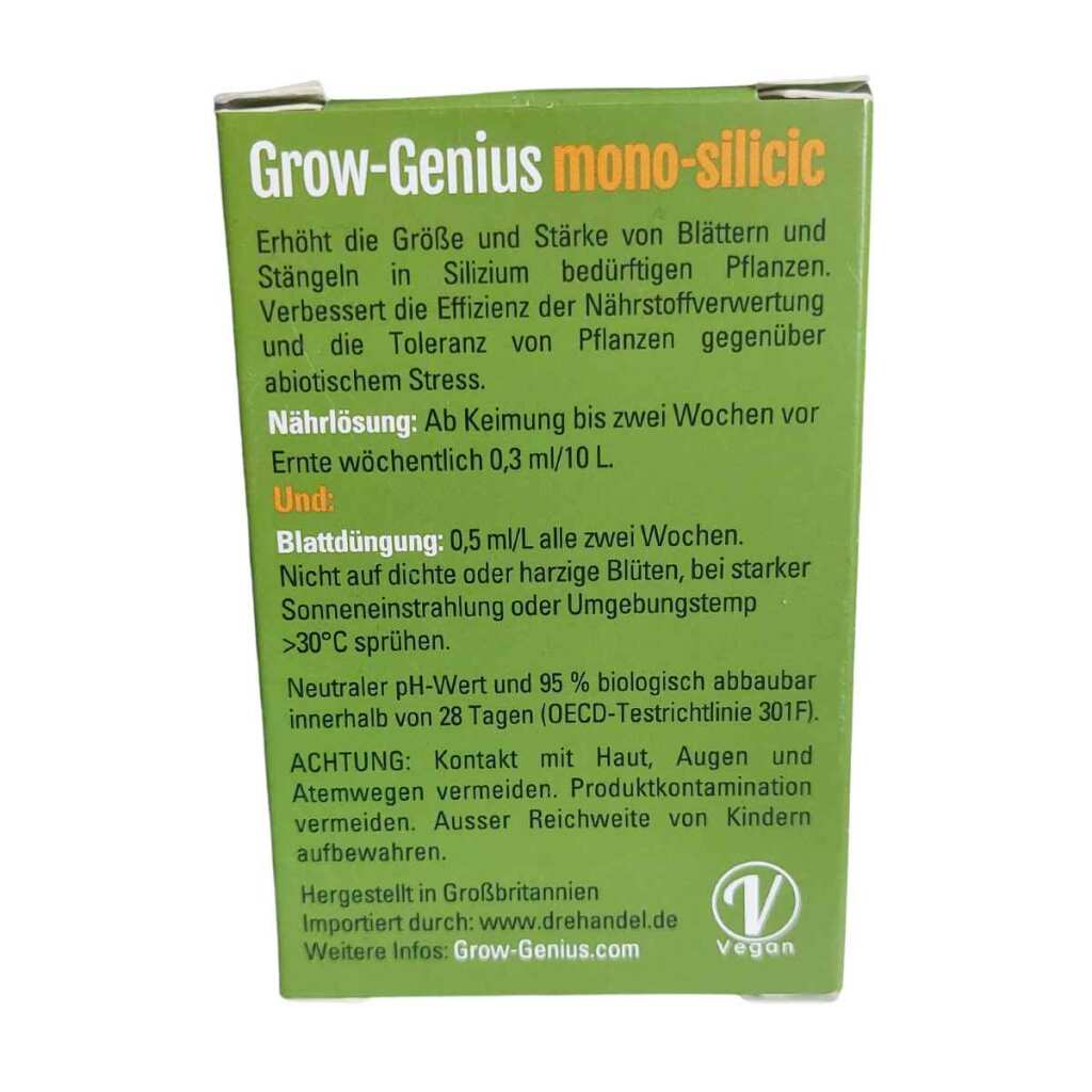 Grow Genius | Silizium Dünger Monokieselsäure (40%) | 10ml mit Pipette – Bild 5