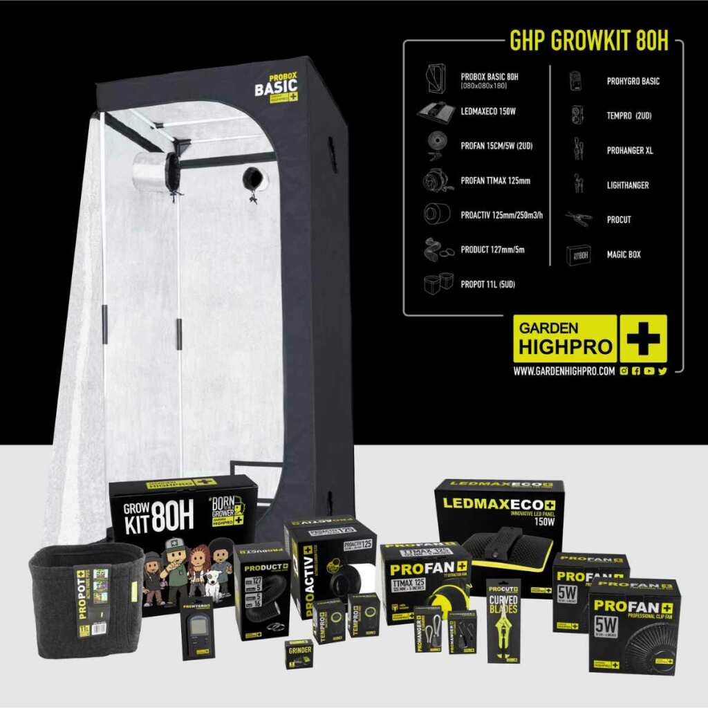 Growbox Set 80H | 80x80x180 cm | LED mit 150 Watt | Garden Highpro – Bild 6