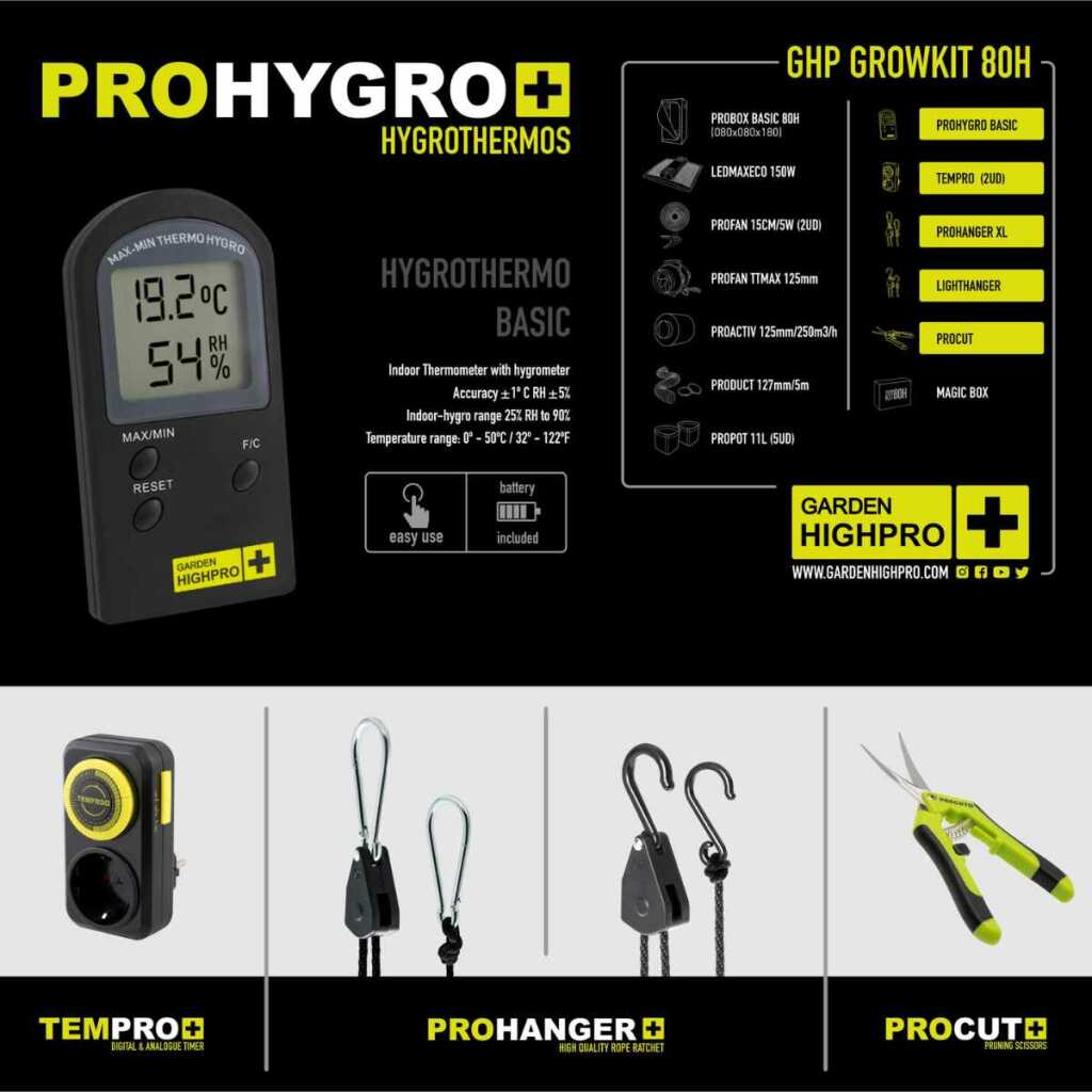 Growbox Set 80H | 80x80x180 cm | LED mit 150 Watt | Garden Highpro – Bild 8