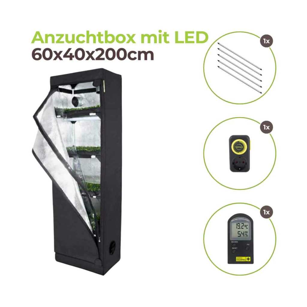 Growbox Anzucht Set L mit LED Beleuchtung