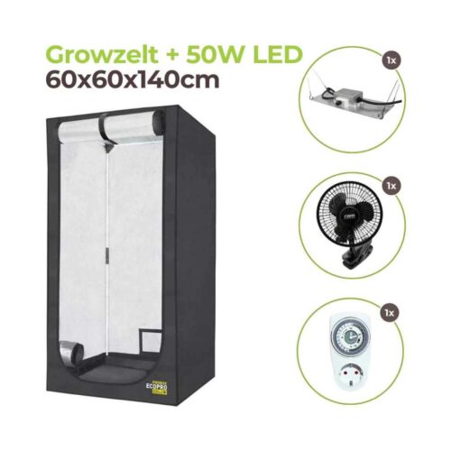Growzelt 60x60x140cm | 50 Watt LED