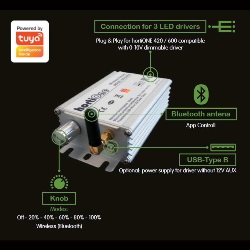 hortiOne | Multifunktions-Dimmer | Bluetooth und Drehknopf – Bild 2
