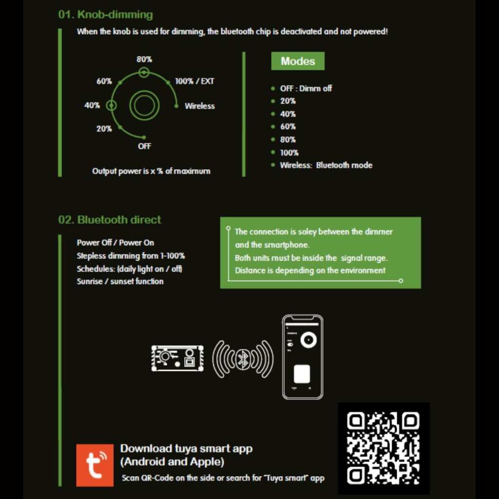 hortiOne | Multifunktions-Dimmer | Bluetooth und Drehknopf – Bild 3