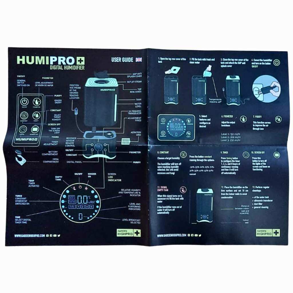 HUMIPRO 250 ml/h | 4L Tank | Luftbefeuchter mit externem Hygrostat | Garden Highpro – Bild 7