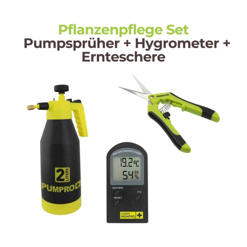 Pflanzenpflege Set | Pumpsprüher + Hygrometer + Ernteschere