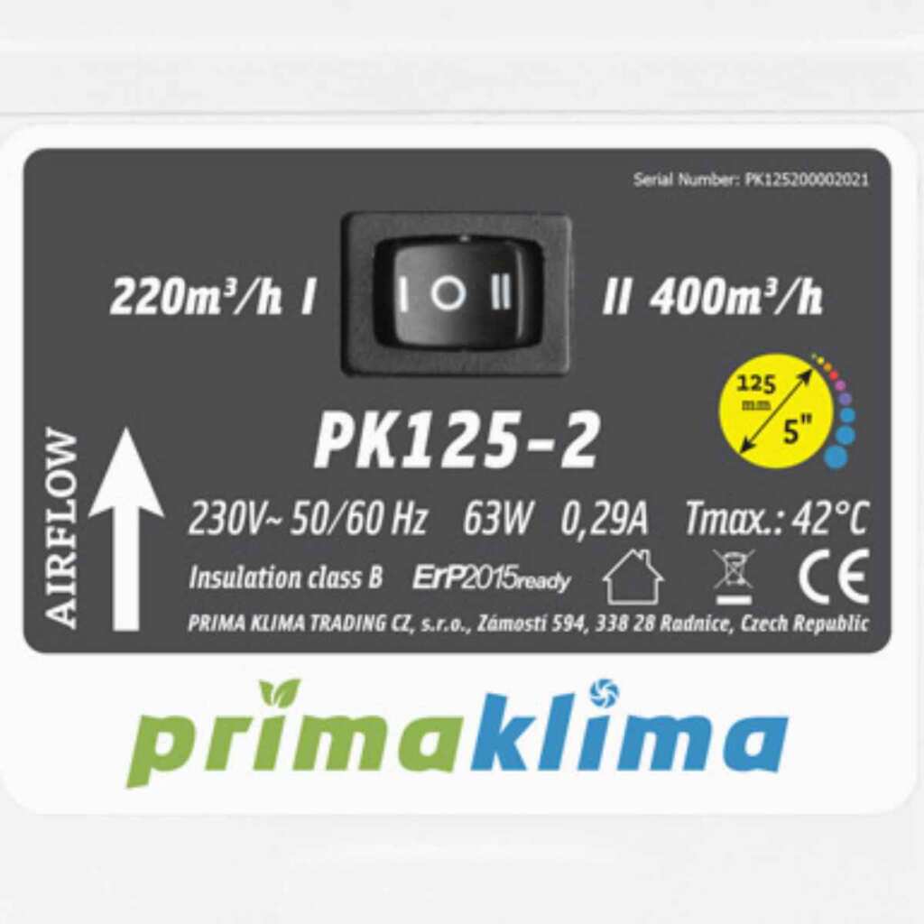 Prima Klima PK125-2 | 400 oder 220 m³/h | Ø125mm – Bild 2