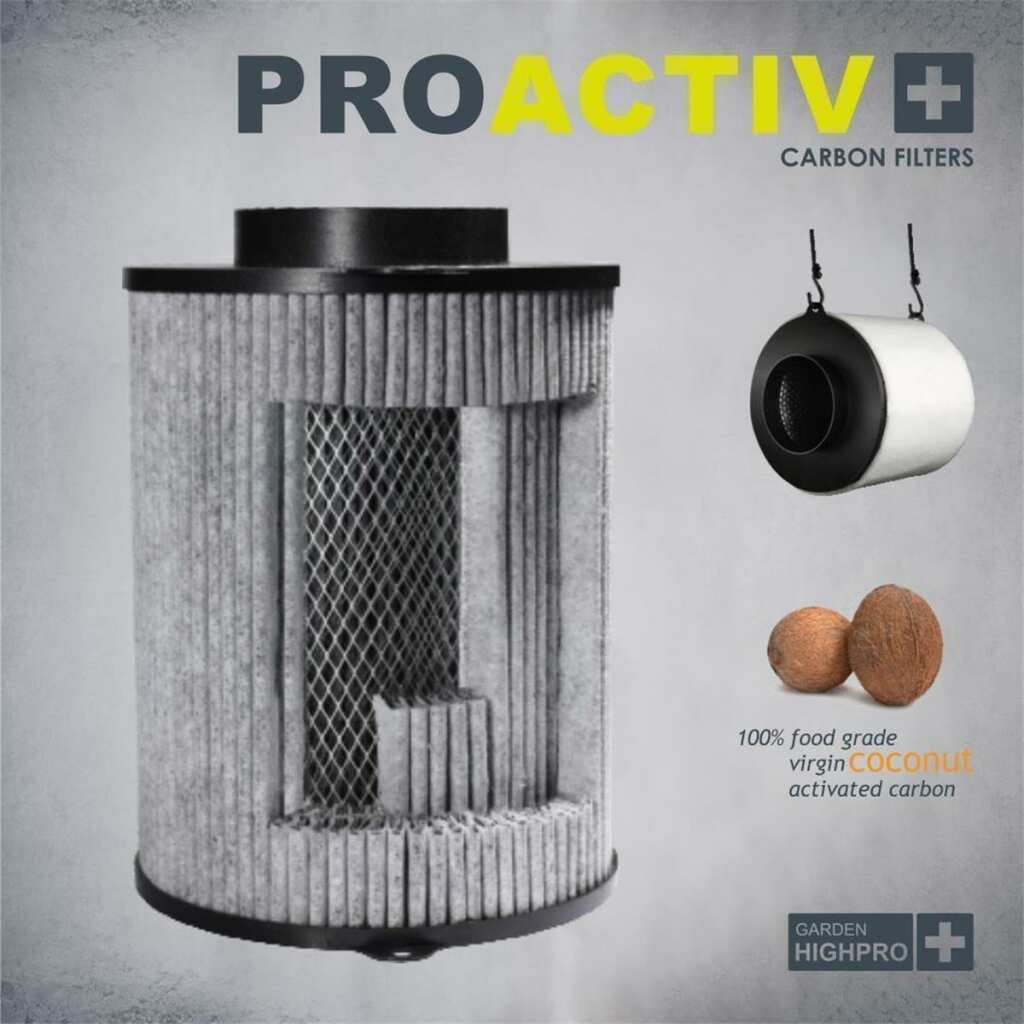 ProActiv Ø125mm | 250 m³/h | Aktivkohle Filter 125x190mm | Garden Highpro – Bild 4