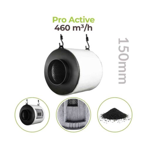 ProActiv Ø150mm | 460 m³/h | Aktivkohle Filter 150x300mm | Garden Highpro