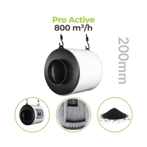 ProActiv Ø200mm | 800 m³/h | Aktivkohle Filter 200x450mm | Garden Highpro