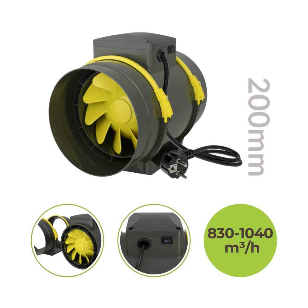 Lüfter Ø200mm | 1040 m³/h | 2-stufig | PROFAN TT | Garden Highpro – Bild 2