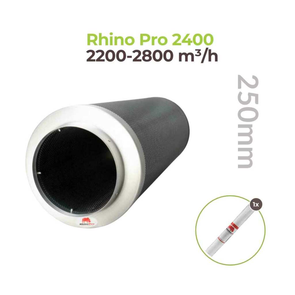 Rhino Pro 2400 | Ø250mm | 2200-2800m³/h | Aktivkohlefilter 250mm x 1000mm – Bild 2