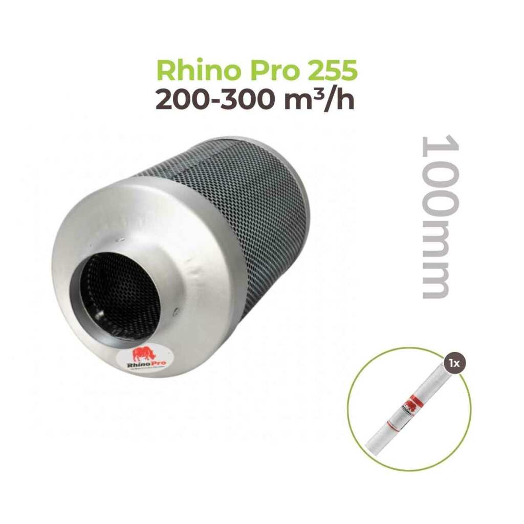 Rhino Pro 255 | Ø100mm | 200-300m³/h | Aktivkohlefilter 100mm x 200mm – Bild 2