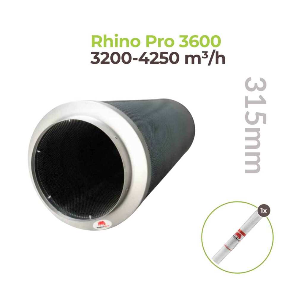 Rhino Pro 3600 | Ø315mm | 3200-4250m³/h | Aktivkohlefilter 315mm x 1200mm – Bild 2