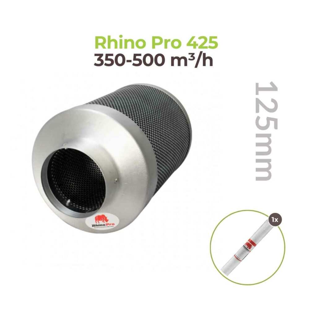 Rhino Pro 425 | Ø125mm | 350-500m³/h | Aktivkohlefilter 125mm x 300mm – Bild 2