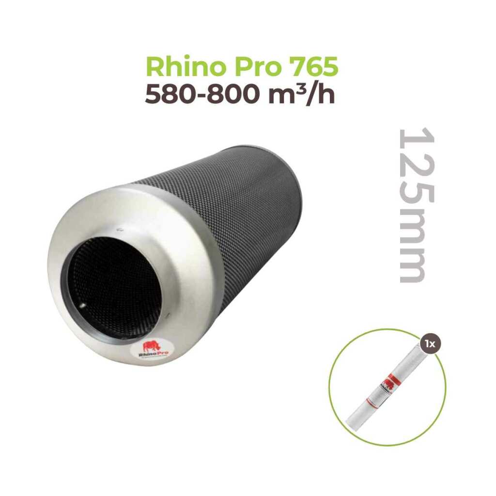Rhino Pro 765 | Ø125mm | 650-900m³/h | Aktivkohlefilter 125mm x 600mm – Bild 2