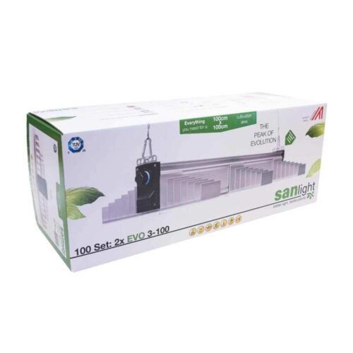 SANlight EVO LED Set 100 1.5 | Lampenaufhängung | Dimmer und Kabel | 400 Watt | 1090 µmol/s