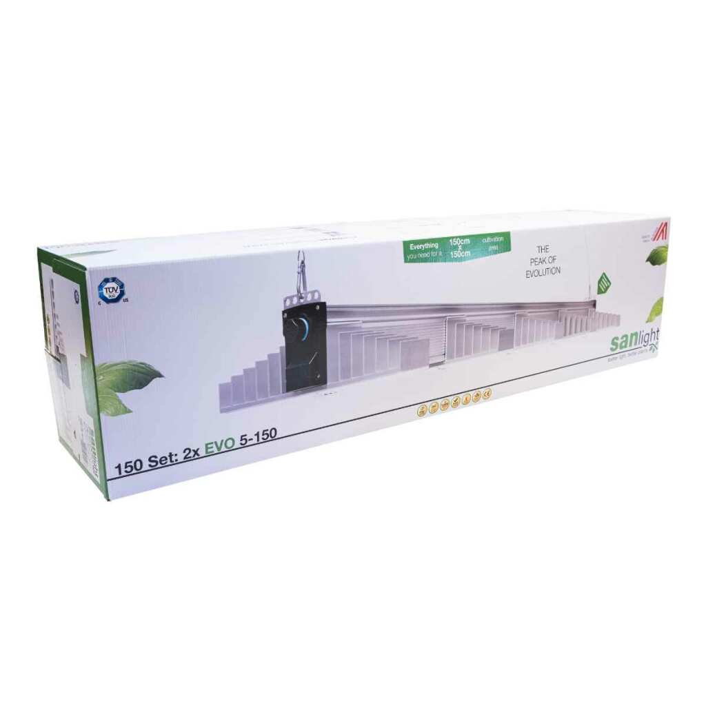 SANlight EVO LED Set 150 1.5 | Lampenaufhängung | Dimmer und Kabel | 680 Watt | 1830 µmol/s