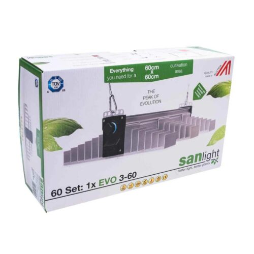 SANlight EVO LED Set 60 1.5 | Lampenaufhängung | Dimmer und Kabel | 200 Watt | 545 µmol/s