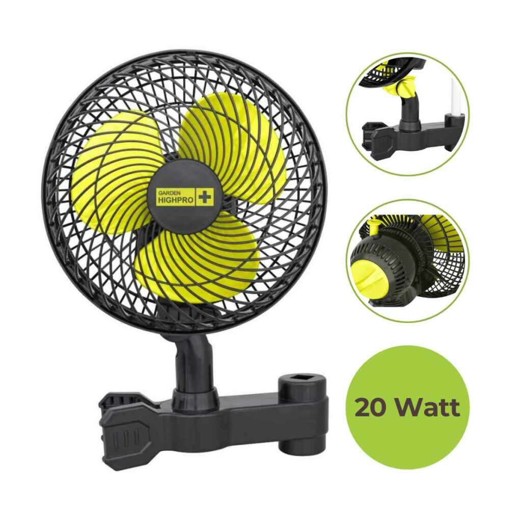 Schwenkventilator 20 Watt | Ø20cm mit Stangenclip | PROFAN | Garden Highpro – Bild 2